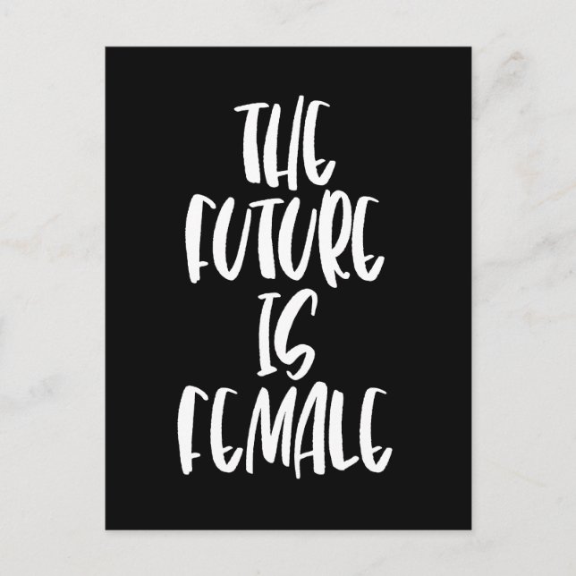 Tarjeta postal negra El futuro es femenino (Anverso)
