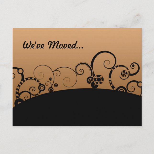 Tarjeta postal ''Nos hemos mudado'' (Anverso)