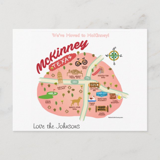 Tarjeta postal Nos hemos mudado a McKinney Texas (Anverso)