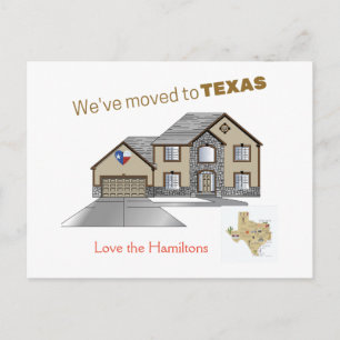 Tarjeta postal Nos mudamos a Texas