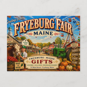 Tarjeta postal nostálgica de la Feria de Fryeburg 