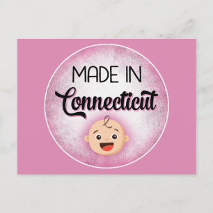 Tarjeta postal nueva rosada para bebé divertida de