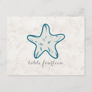 Tarjeta postal número de la mesa de Starfish Rusti