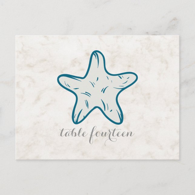 Tarjeta postal número de la mesa de Starfish Rusti (Anverso)