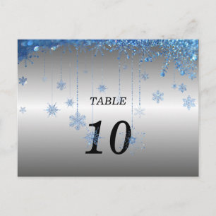 tarjeta postal número de tabla de copo de nieve pu