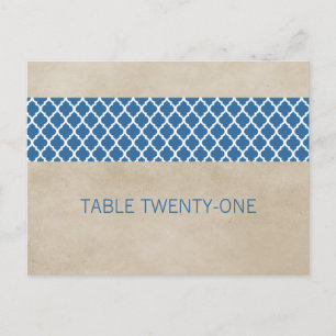 Tarjeta postal número de tabla de quatrefoil azul
