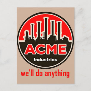 tarjeta postal oficial de industrias acme