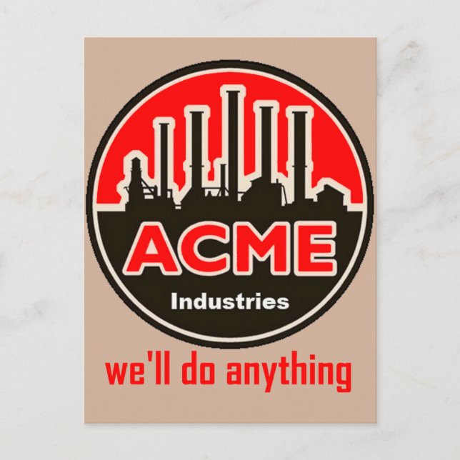 tarjeta postal oficial de industrias acme (Anverso)