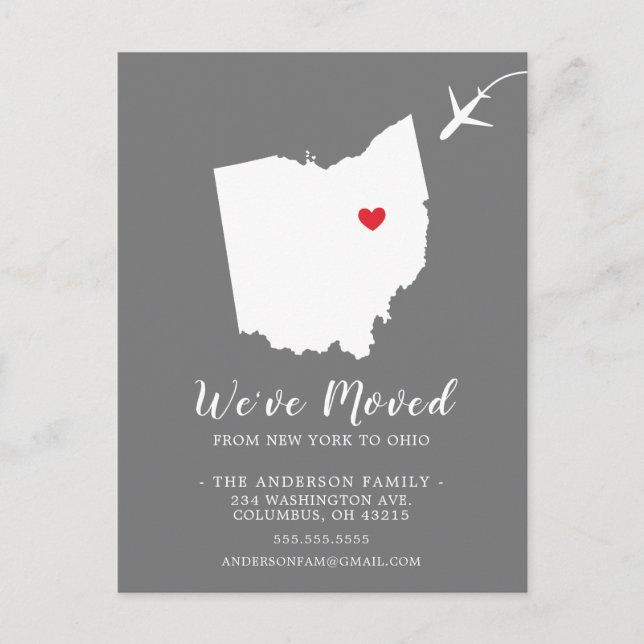 Tarjeta postal OHIO del estado de Invitación móvil (Anverso)