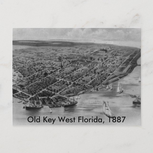Tarjeta postal Old Key West Florida, 1887 (Anverso)