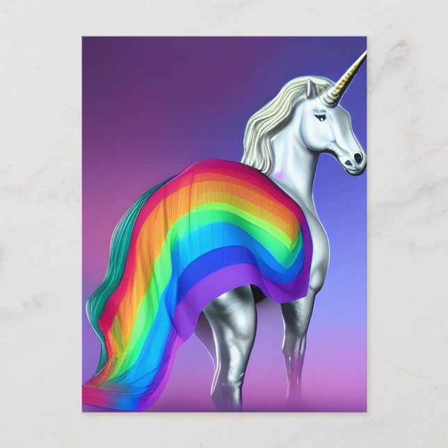Tarjeta postal Orgullo Unicornio (Anverso)