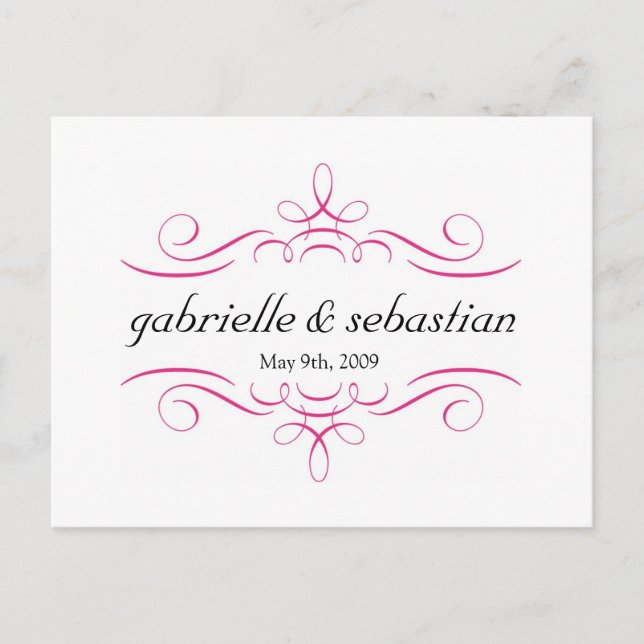 Tarjeta Postal Ornament Save the Date (Anverso)