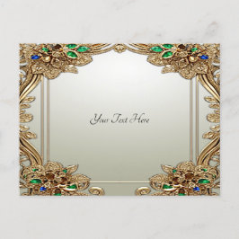 Tarjeta postal ornamentada de oro elegante