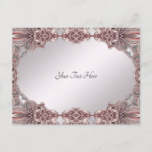 Tarjeta Postal Ornamental Rosa