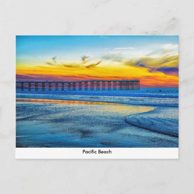 Tarjeta postal Pacific Beach Pier (Anverso)