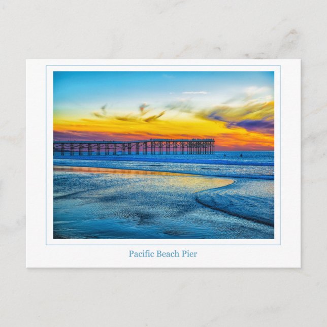 Tarjeta postal Pacific Beach Pier (Anverso)