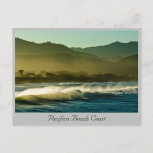 Tarjeta postal Pacifica Ca. puesta de sol de veran
