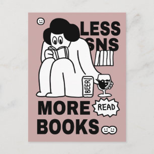 Tarjeta postal para amantes de los libros