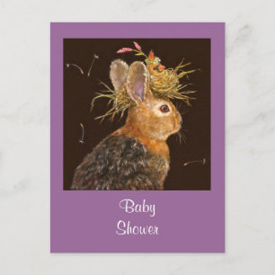 tarjeta postal para bebé de conejo/cardenal
