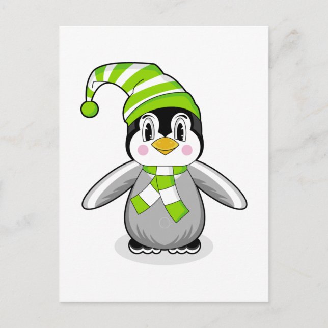 Tarjeta postal para bebés pingüinos (Anverso)