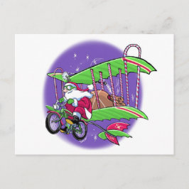Tarjeta postal para bicicletas voladoras de Santa