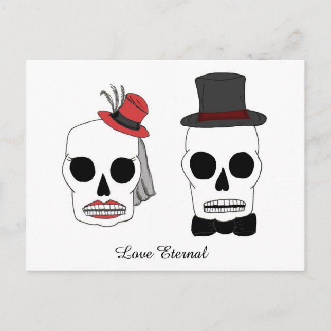 Tarjeta postal para bodas Skellies (Anverso)