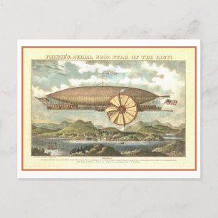 Tarjeta postal para buque aéreo Vintage
