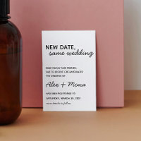 Tarjeta postal para cambiar la fecha de la boda