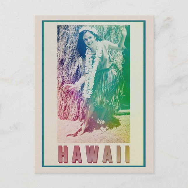 Tarjeta postal para Chica Hula Travel de Hawaii (Anverso)