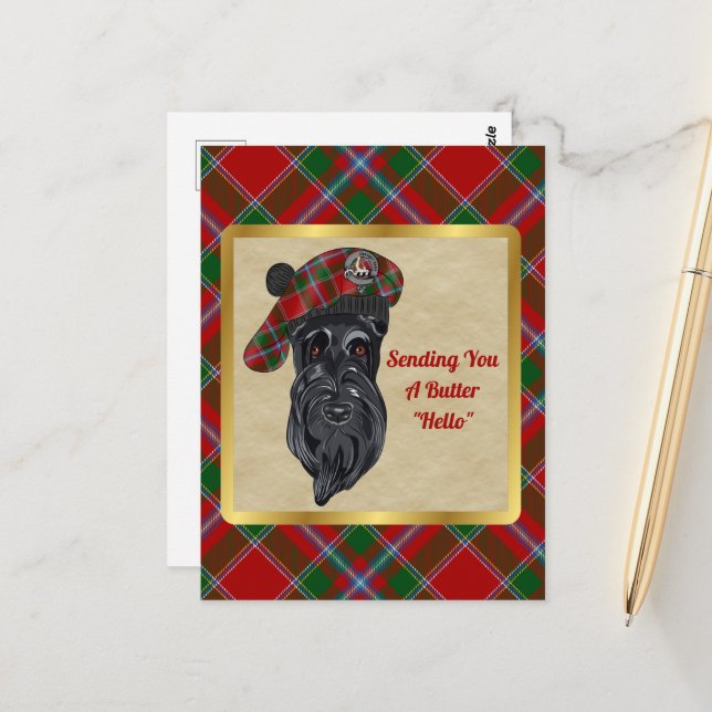 Tarjeta postal para clan de mantequilla y Tartán (Anverso/Reverso In Situ)