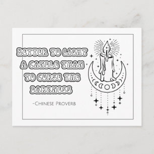 Tarjeta postal para colorear con proverbio chino