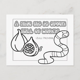 Tarjeta postal para colorear con proverbio zulú