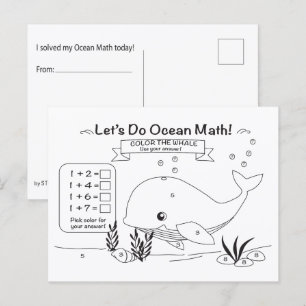 Tarjeta postal para colorear de matemáticas del oc