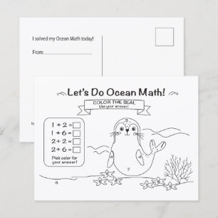 Tarjeta postal para colorear de matemáticas del oc