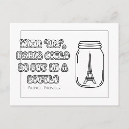 Tarjeta postal para colorear de proverbio francés