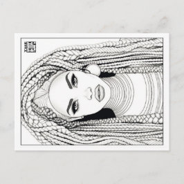 Tarjeta postal para colorear | Guerrero de Ashanti