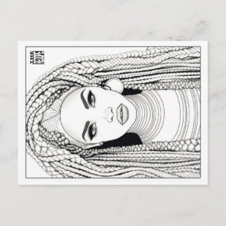 Tarjeta postal para colorear | Guerrero de Ashanti