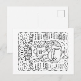 Tarjeta postal para colorear Herramientas para un