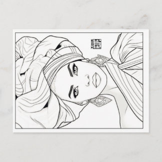 Tarjeta postal para colorear | Reina Diáspora