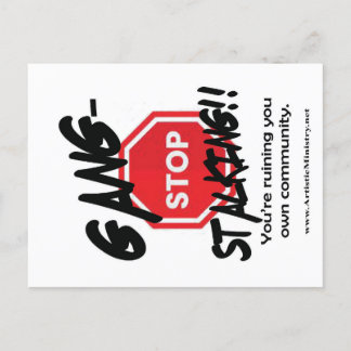 tarjeta postal para detener el acoso de pandillas