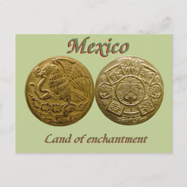 Tarjeta postal para disco solar Eagle y Aztec (Anverso)