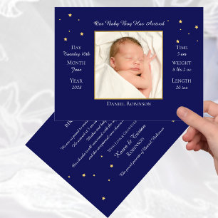 Tarjeta postal para el anuncio del nacimiento de l
