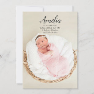 Tarjeta postal para el anuncio del nacimiento de l