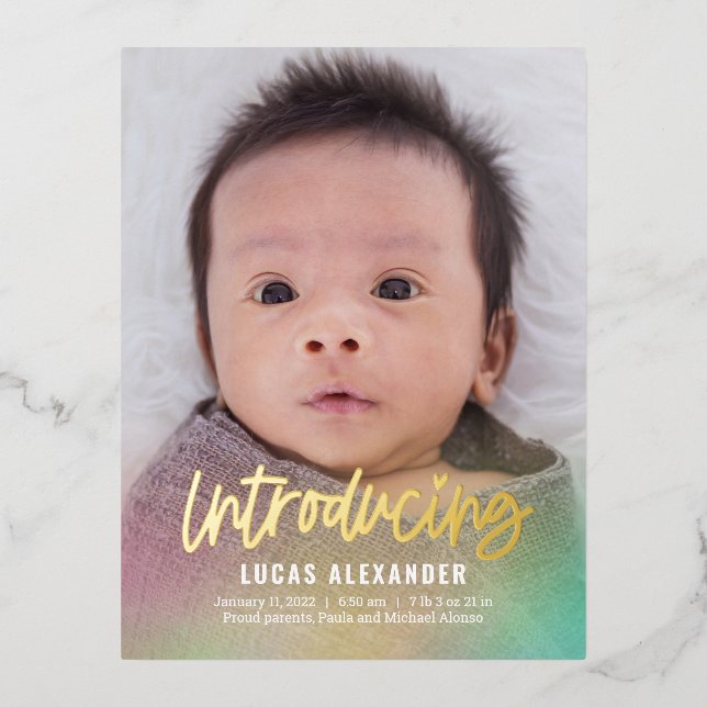 Tarjeta postal para el anuncio del nacimiento del  (Anverso)