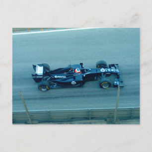 Tarjeta postal para el coche de Carreras azul