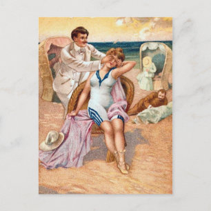Tarjeta postal para el Ilustracion de la playa Vin