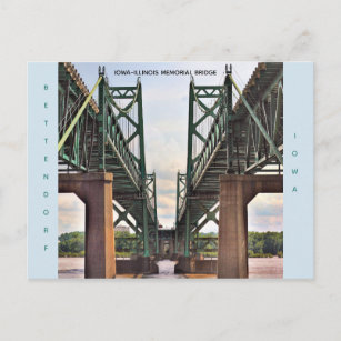 Tarjeta postal para el puente conmemorativo Iowa-I