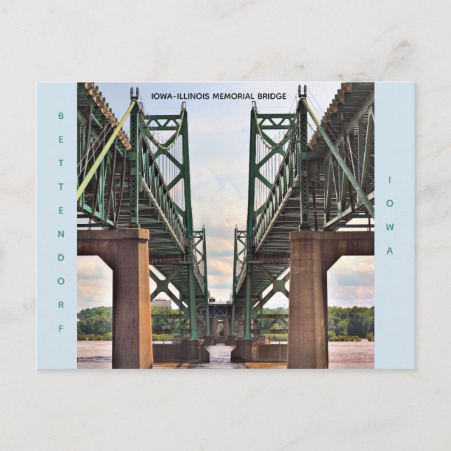 Tarjeta postal para el puente conmemorativo Iowa-I (Anverso)