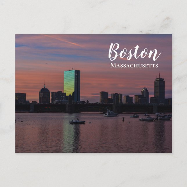 Tarjeta postal para el Skyline de Boston Massachus (Anverso)