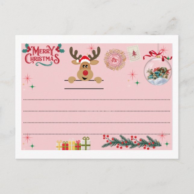 Tarjeta postal para Feliz Navidad (Anverso)